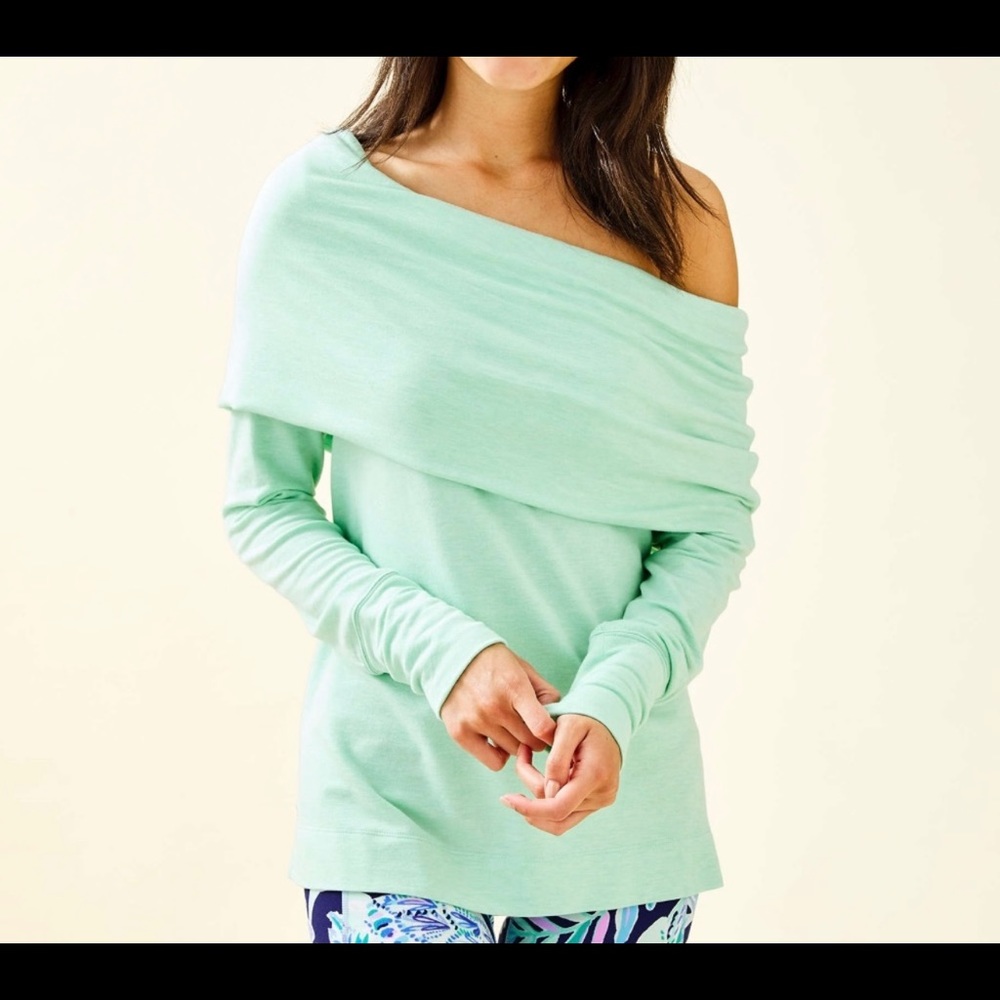 Lilly Pulitzer Belinda off shoulder pullover.